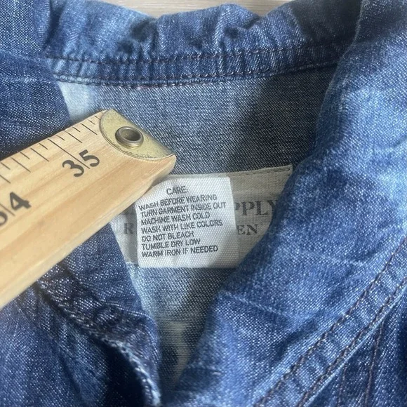 Denim & Supply Tie Dye Blazer Medium Jean Jacket Lightweight Ralph Lauren - Picture 6 of 8